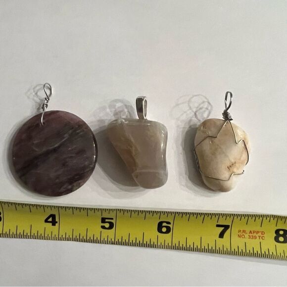 Natural Stone Pendants (Set of 3) - Picture 3 of 3